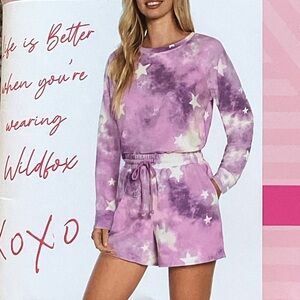 NWT Wildfox 2 pc Tie Dye Stars Lounge Set